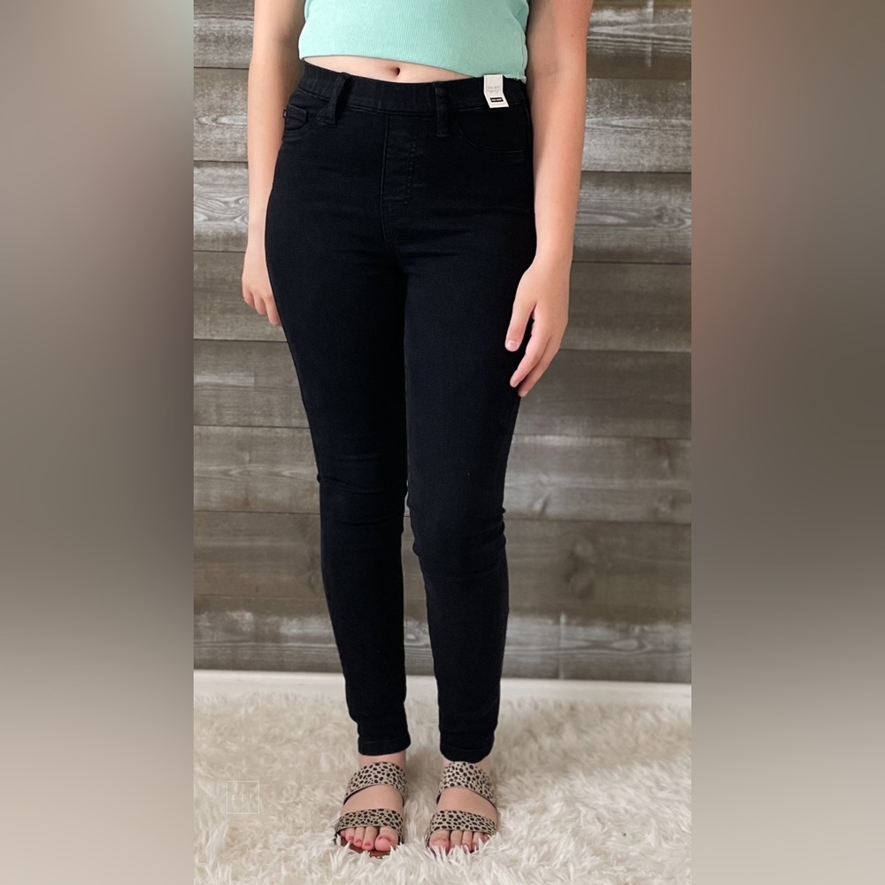 judy blue black pull on elastic waist shield pocket skinny jeggings JB88581